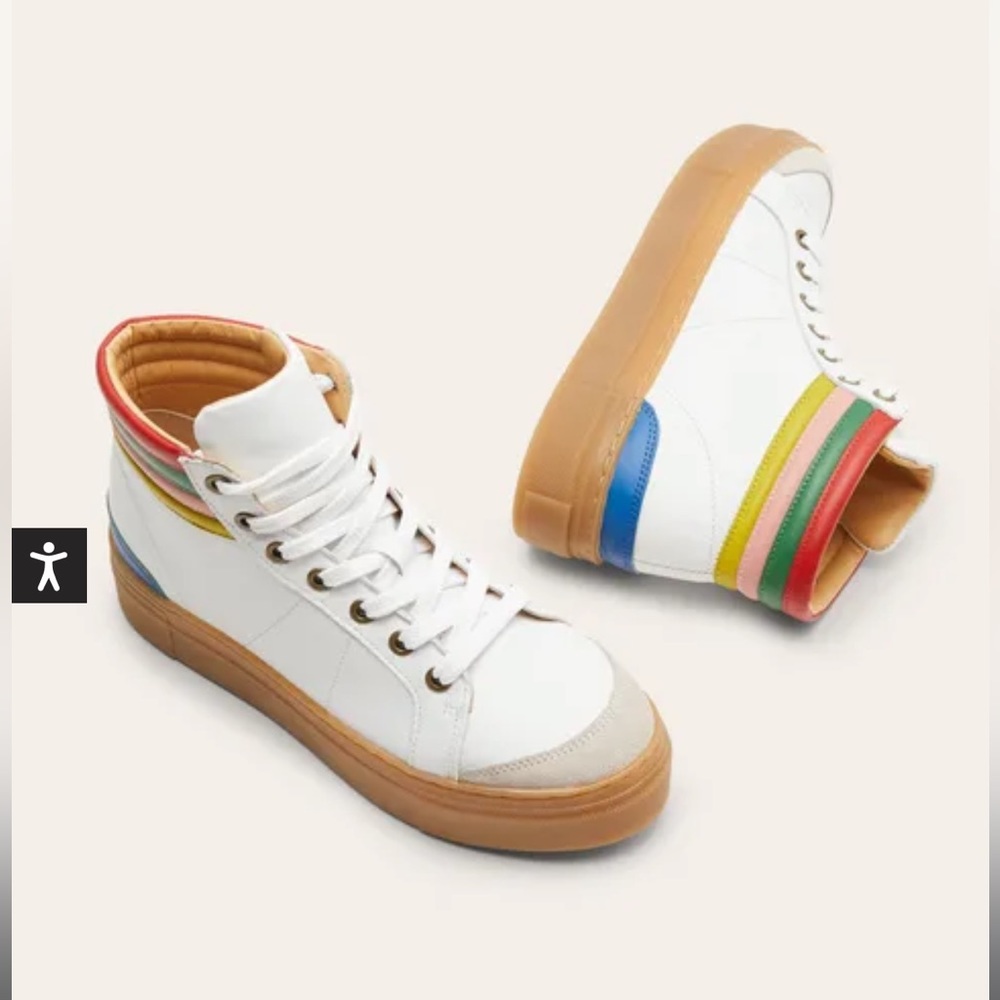 Boden high top leather white sneaker